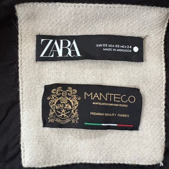 Zara Oversized Manteco Wool Blend Overshirt Shacket In Stone - Picture 8 of 9